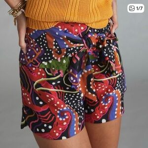 FARM Rio Seaside Dream Multicolor High Waist Shorts / XS / EUC